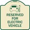 Signmission Reserved for Electric Vehicle W/ Graphic Heavy-Gauge Aluminum Sign, 18" x 18", TG-1818-23209 A-DES-TG-1818-23209 - alternate 1